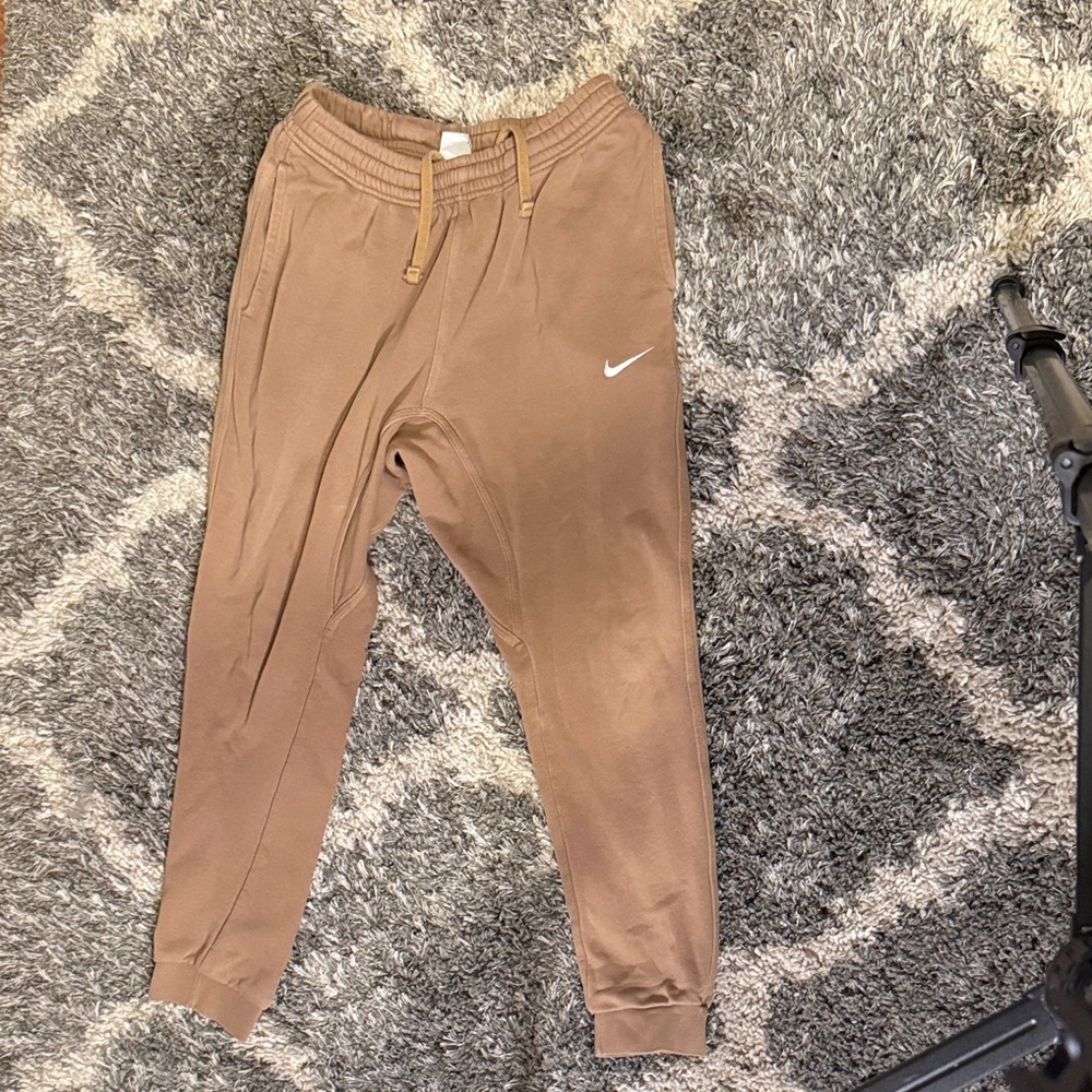 Nike Brown Joggers with White Logo